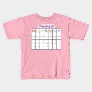 January 2024 Calendar Kids T-Shirt